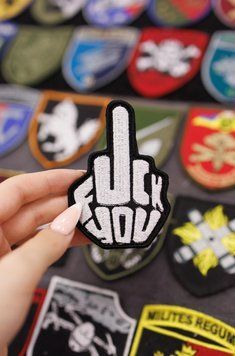 Вишитий шеврон на липучці Fuck You SH0311 фото