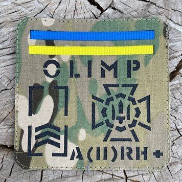 Універсальний шеврон заглушка. Патч з позивним, погон, групою крові на липучці. Лазерна перфорація SH2112 фото
